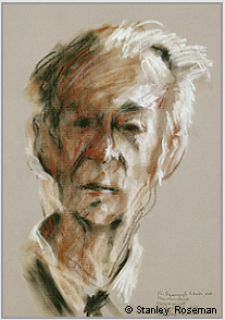 Drawing by Stanley Roseman, "Father Xavier," Archabbey of Pannonhalma, Hungary, 1978, chalks on paper, Musees Royaux des Beaux-Arts de Belgique - Art Moderne, Brussels. � Stanley Roseman.