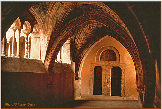 The thirteenth-century cloister of the Abbey of Subiaco, Italy. Photo � Ronald Davis