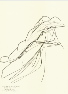 Drawing by Stanley Roseman of Paris Opera star dancers Charles Jude and Michael denard, "The Moor's Pavane," 1991, Musee Ingres, Montauban.